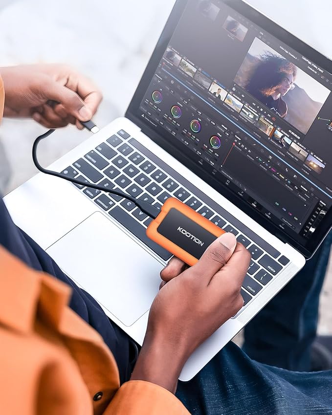 KOOTION Portable SSD 1TB USB-C Up to 2000MB/s USB 3.2 External SSD USB 3.2 Gen 2x2 Portable Solid State Drive with Protective Case Shockproof Waterproof Type-C External Solid State Drive for PC/Mac