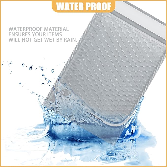 4in x 7in Bubble Mailer, Gray Poly Mailer, Padded Envelope, Shipping Envelope, Waterproof, Self-Sealing, For Small Business, Shipping, Mailing, Boutique Packaging(100PCS)