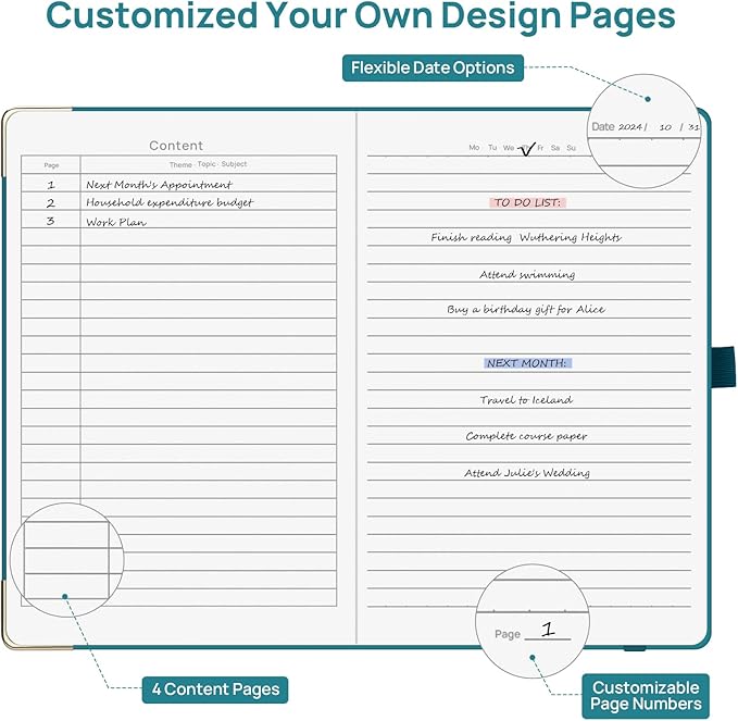 A5 Lined Journal Notebook - 100 GSM Thick Paper, 6 Pack Hardcover Journaling Notebooks for Writing, Work, Travel, School, College Ruled Journals for Women Men, PU Leather Note Books, 5.5”x8.3”
