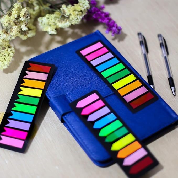 KICNIC Page Markers Sticky Index Tabs 750 Pcs, Arrow Flag Tabs Self Adhesive, Sticky Notes for Page Marking and Highlighting [3 Designs, 10 Colors] Writable, Repositionable