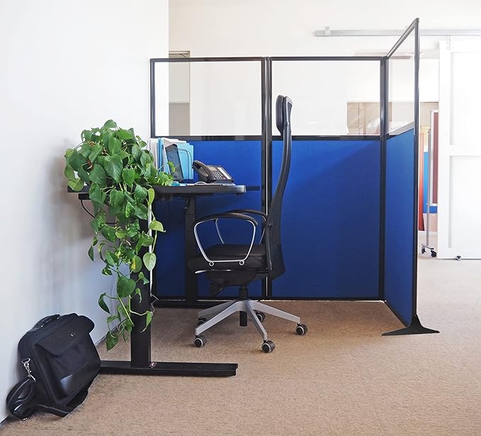 Versare Workstation Partition | Portable Wall Divider | Modern Office Cubicle | Free Standing Privacy Screen | Flexible Work Space | 66" x 70" Mocha Fabric Panels
