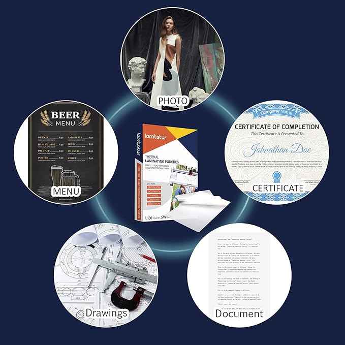 Thermal Laminating Pouches 9"x11.5" Inches, Holds 8.5 x 11 Inch Sheets,5mil 100Pack Hot Laminate Films, Clear Laminator Papers, Letter Size Lamination Sheets (5MIL 100PK)