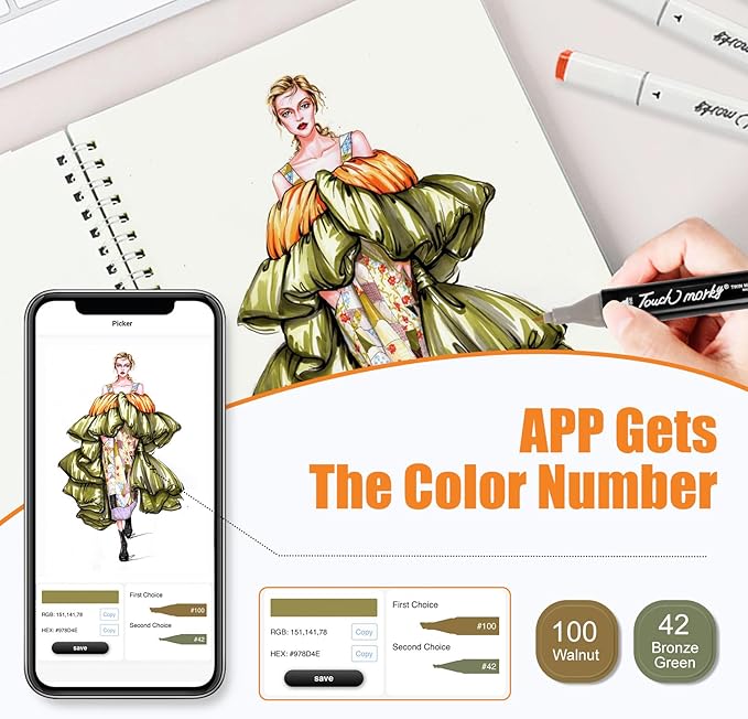 262 Colors Alcohol Markers with Free App, Chisel Tip and Fine Tip, Dual Tip Alcohol-Based Marker set for Artist Adults, Art Markers for Painting, Coloring, Sketching and Drawing,Great Gift Idea