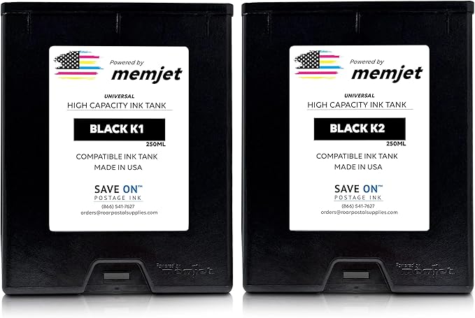 Save On Postage Ink, (2-Pack Memjet Ink Cartridge Compatible Astro 123-2412 | Memjet Ink Compatible HI-Cap Black Ink Tank for AstroJet M1 M2 S1 and M1DX | 2 Pack
