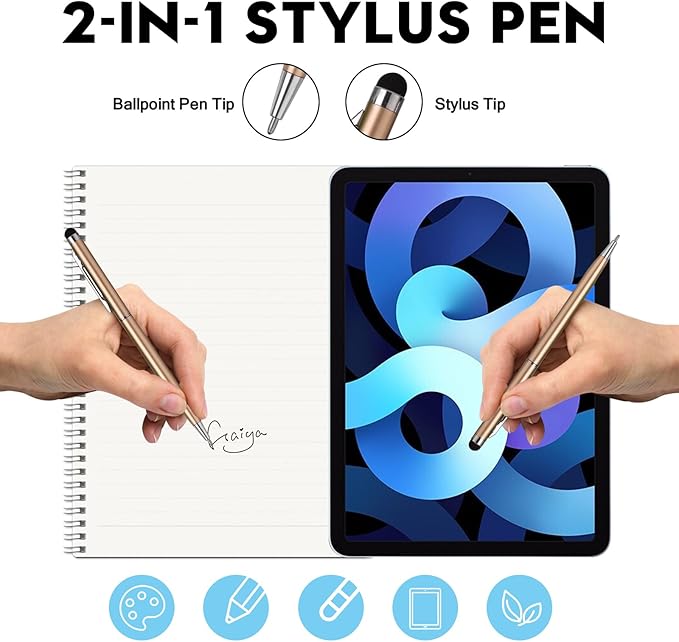 15 Pack Stylus Pens for Touch Screens Stylus Pen Compatible with Phone Tablets Kindle and Black Ink Ballpoint Pens-2 in 1 Stylists pens for Touch Screens