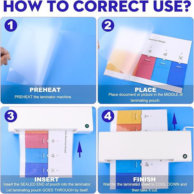 CAREGY Thermal Laminating Pouches, Holds 8.5 x 11 Inch Sheets,200 Pack Laminating Sheets, 3 Mil, 9 x 11.5 Inches Lamination Sheet Paper for Laminator, Clear, Letter Size, Office and School Supplies