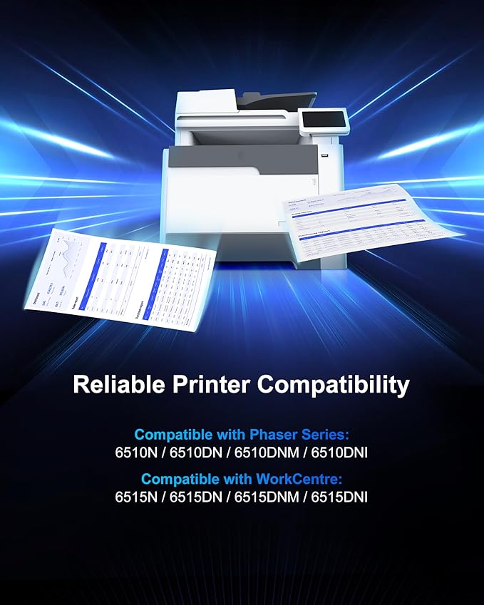 Phaser 6510 Toner Workcentre 6515 Toner Replacement for Xerox Workcentre 6515 Toner Phaser 6510 Toner Cartridge Compatible with Xerox Phaser 6510dni 6510n Workcenter 6515dni 6515dn（5 Pack）