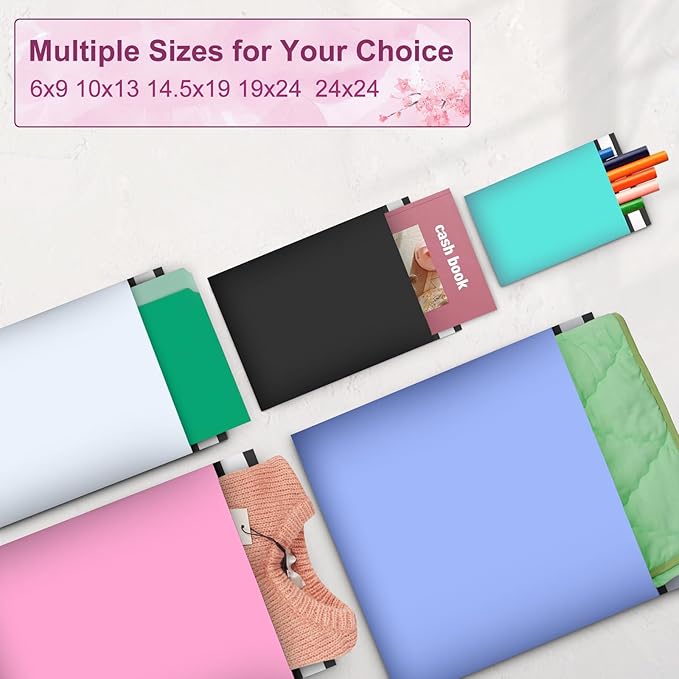 Large Poly Mailers 19x24 Inch 100 Pack, Shipping Bags for Clothing with Self-Sealing Tear-Resistant, Waterproof Poly Bags, Mailing Envelopes for Small Business (Pink)