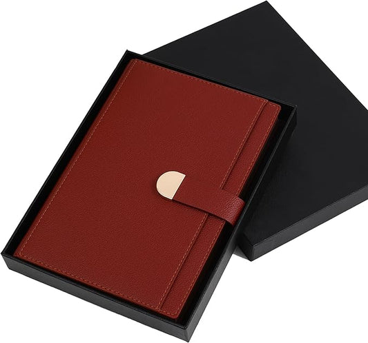 Textured Hardcover Lined Journal for Women Men Magnetic Buckle A5 Leather Journal Notebook with Gift Box 300 Pages 67 lb./100 gsm Paper College Ruled Journaling Notebook for Writing Work School Daily Diary