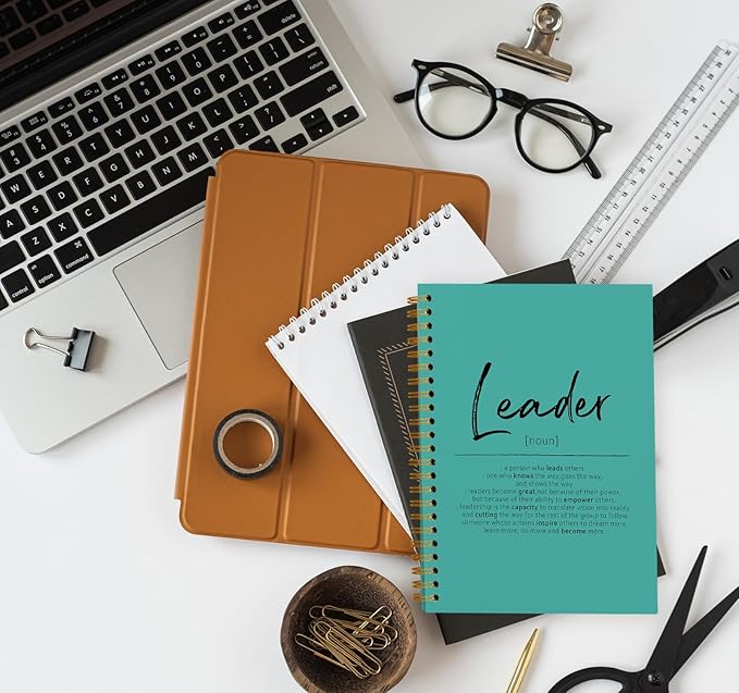 OXW Green Meeting Notebooks for Work, Leadership Gifts Office Work Notebook Journal for Writing Note Taking, Thank You Appreciation Gifts for Women Men Leader Mentor Boss Manager Principal, 5.5"x8.3"