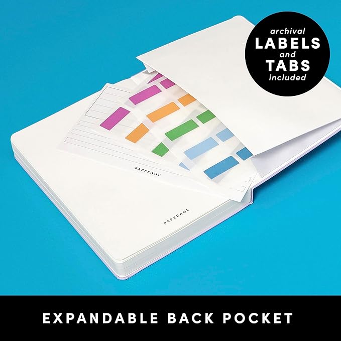 PAPERAGE Lined Journal Notebook, (Turquoise), 252 Pages, Medium 5.6 in x 8 in - 100 GSM Thick Paper – Hardcover Journaling Notebook for Work, School & Note Taking