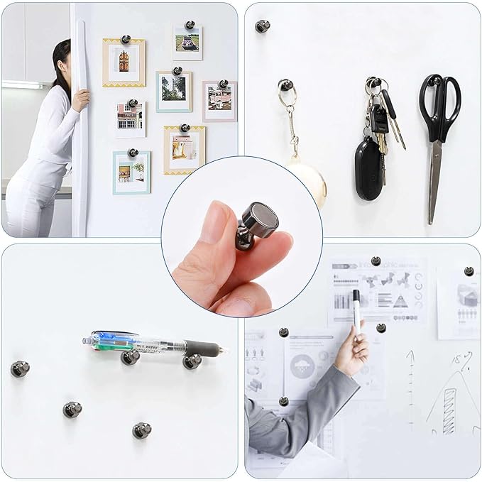 110Pcs Fridge Magnets Push Pin Magnets, Small Refrigerator Magnet s Rare Earth Magnet s for Magnetic Decorative, Strong Magnet s for Whiteboard, Classroom, Dry Erase and Locker