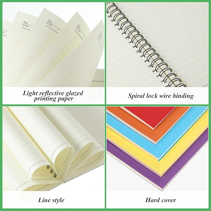 12 Pack Small Spiral Notebook A5 Lined College Ruled Spiral Journal Notebook 5.5 x 8.3 Inch Kraft Cover, 120 Pages for Work Students Office Business(Colorful)