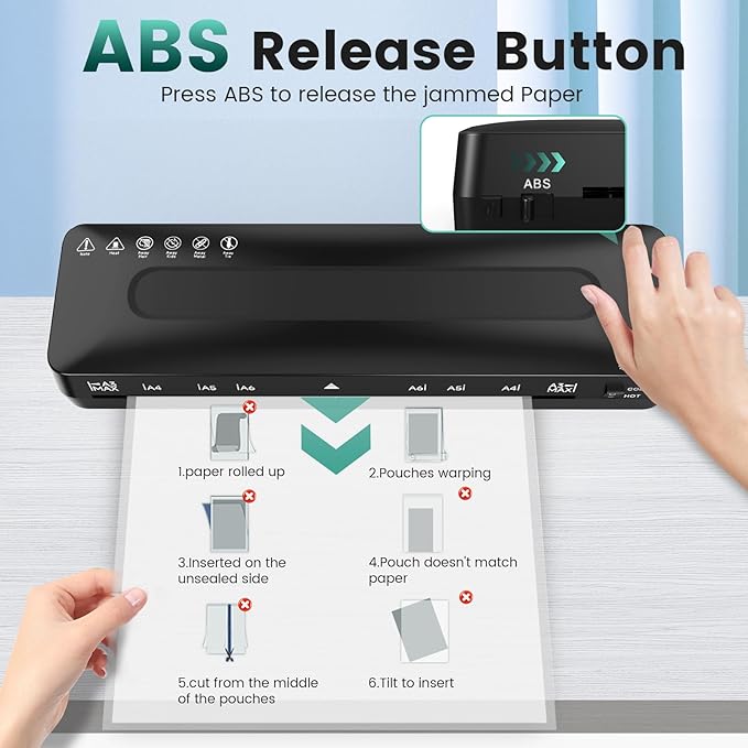 Laminator Machine 11x17 Laminator - 13 Inch Cold Thermal Laminators Machine with Laminating Sheets, A3 Personal Laminators for Teachers, Laminating Machine 90s Warm-Up No Jam for Home Office School