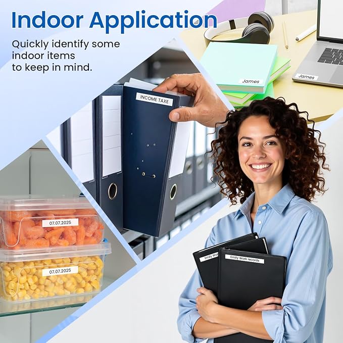 Labelife TZe-221 Label Maker Tape 9mm Compatible with Brother P Touch Label TZe TZ Tape 9mm 0.35 Laminated White 3/8 Inch TZe221 for Brother Ptouch PT D210 PTD220 PT-D200 PT-H110 PTD400,5-Pack