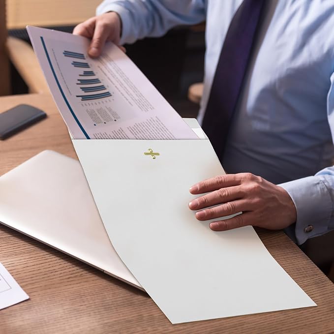 40 Pcs Extra Large Mailing Clasp Envelopes 14 x 18 Inch Jumbo Kraft Catalog Manila Envelope with Clasp Closure for Oversized Big Document Office Home Business School Storing Mailing(White)