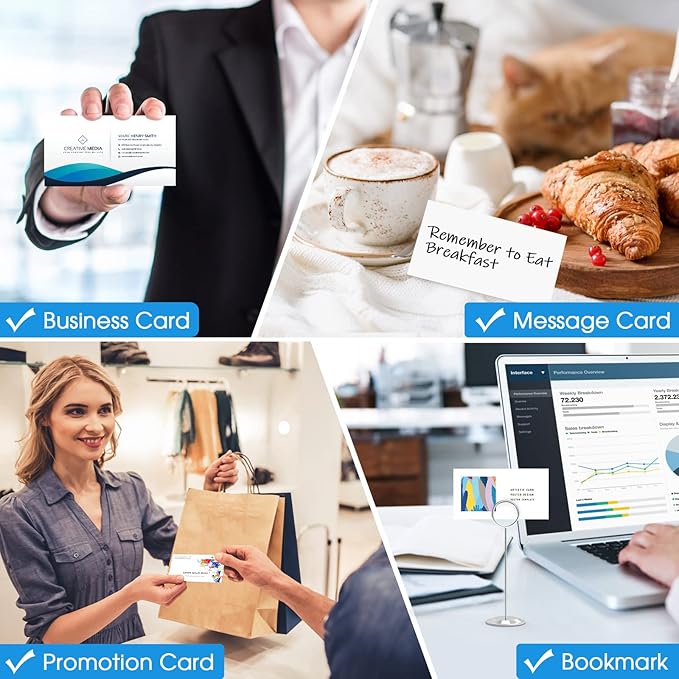 MaxGear Business Card Printable Business Card, Compatible with Laser & Inkjet Printer, Double-Sided Printing, Heavyweight, Matte White Paper, Smooth Edge, 10 Cards/Sheet, 2000 Cards, 3.5" x 2"（8871