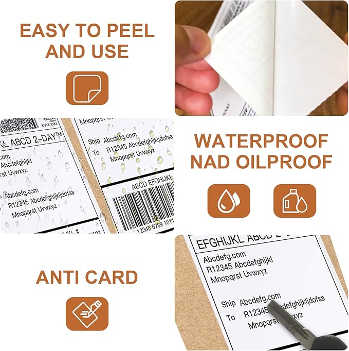 MFLABEL Fanfold 4" x 6" Direct Thermal Labels White Perforated Shipping Label,16 Stacks,Total 16000 Labels