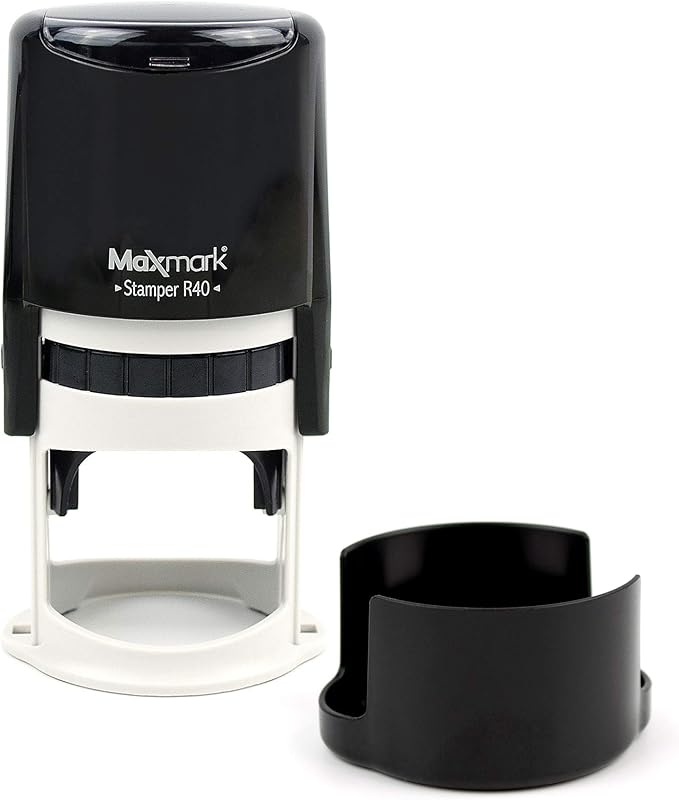 Round Notary Stamp for State of South Dakota- Self Inking Stamp - Top Brand Unit with Bottom Locking Cover for Longer Lasting Stamp - 5 Year Warranty