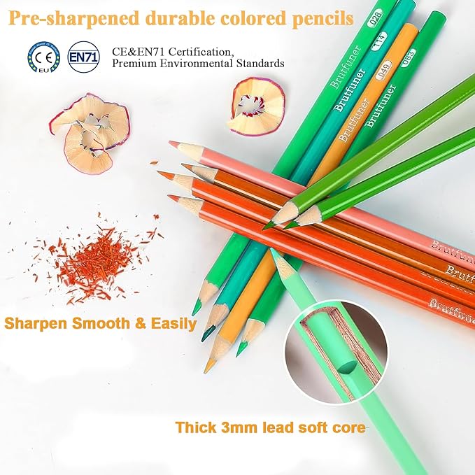 LBW Colored Pencils Oil Pencils Soft Core Color Pencil Set Drawing Pencil Ideal for Adult Coloring Books Kids Artists Beginners (120)
