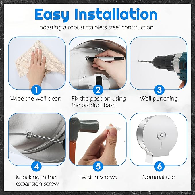 2 Pcs Commercial Soap Dispenser and Paper Towel Dispenser Set with Lock-Stainless Steel,Wall Mount,Large Capacity Manual Liquid Pump Rust Proof Leak Free for Home Bathroom (500 ml,Style 3)