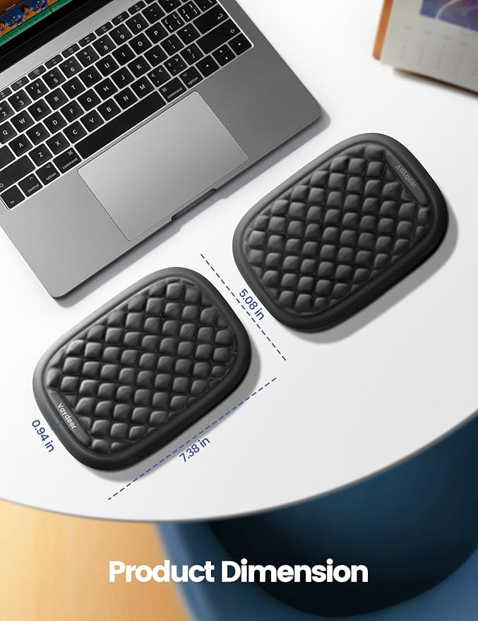 [Upgraded Larger and Thicker]Vaydeer Elbow Rest Pad, Desk Wrist Rest Memory Foam Armrest, Ergonomic Mouse Cushion Support, Wrist Pain Relief for Computer Laptop Working Typing Gaming Office-Ocean Blue