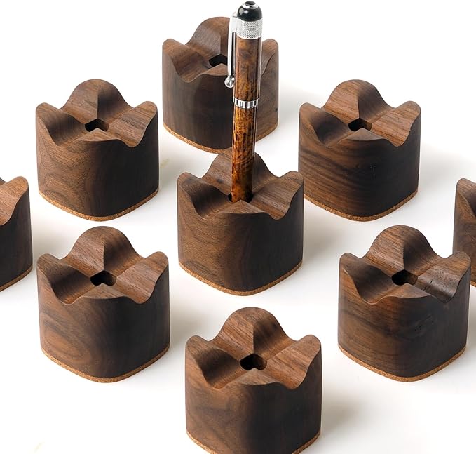 Generic Wood Pen Tray, Wooden Pen Holder, Minimalist Pen Rest, Wooden Desk Organizer Tray (M01-WALNUT) (WALNUT)