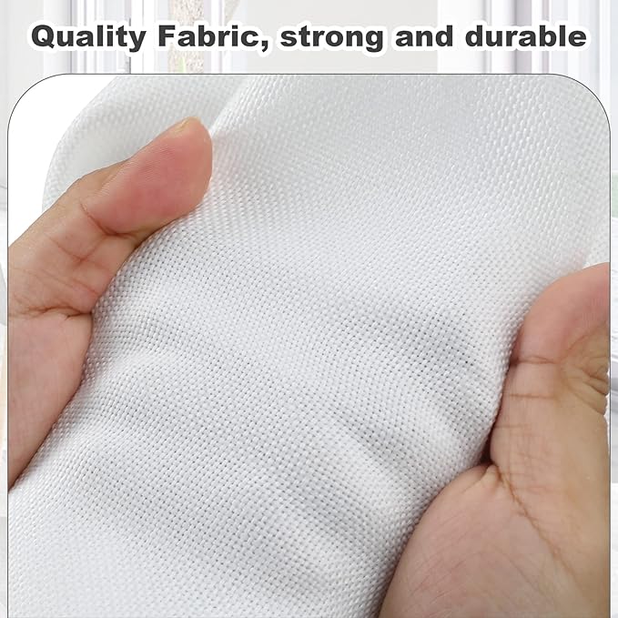 Large 17" 36 Quart Collapsible Stackable Storage Bins with Lids, 3 Packs White Linen Fabric Closet Boxes with Lids, Storage Cube Baskets Container Organizers for Bedroom Office(17 x12 x11)