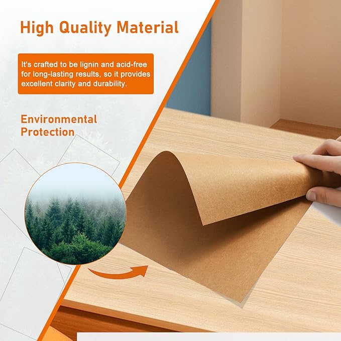 100 Sheets Brown Cardstock 8.5 x 11 Printer Paper, 92lb Heavyweight Paper Card Stock for Greeting Cards, Wrapper, Thank You Cards, Wedding Invitations, DIY Card Making, Office