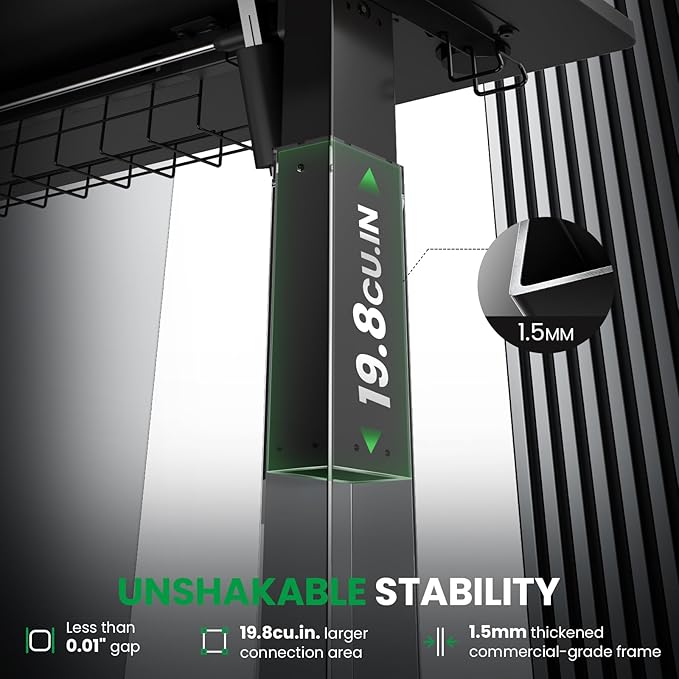 SIAGO Electric Standing Desk Adjustable - 55 x 24 Inch Sit Stand up Desk with Cable Management - 3 Memory Preset Adjustable Height Table