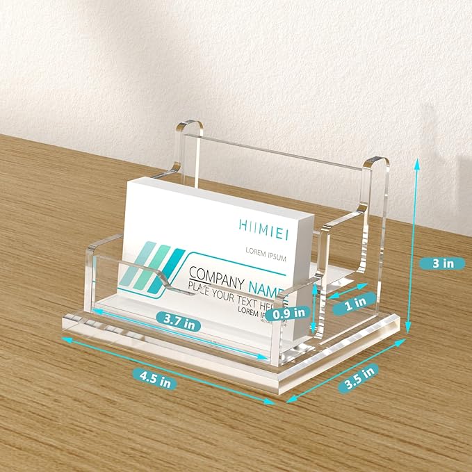 HIIMIEI Acrylic Business Card Display, Multiple Card Holder for Office, Home, Restaurant - 2 Slot, 2 Tier