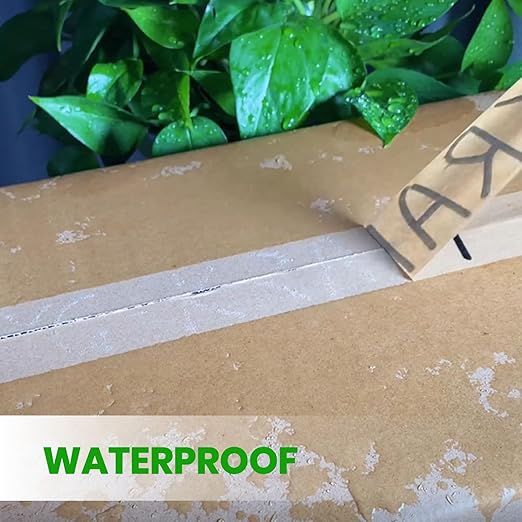 ADHES Heavy Duty Kraft Paper Tape Eco Friendly Packing Tape Writable Non-Coated Surface for Masking, Sealing, and Packaging Use,2” x 43 Yards,72Rolls