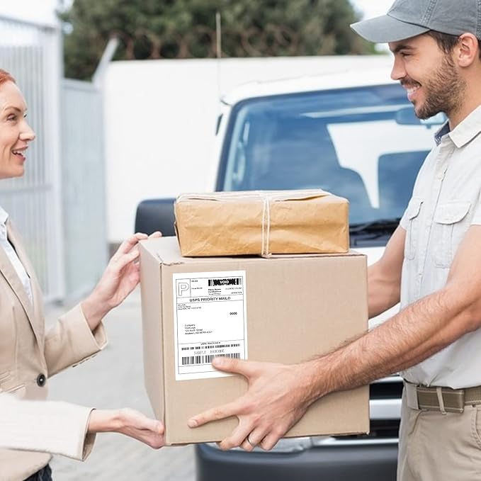 MFLABEL Fanfold 4" x 6" Direct Thermal Shipping Labels (1 Stack, 1000 Labels) – White Perforated Labels for Thermal Printers – Compatible with Zebra, Rollo & More – No Ink Needed, Smudge-Proof