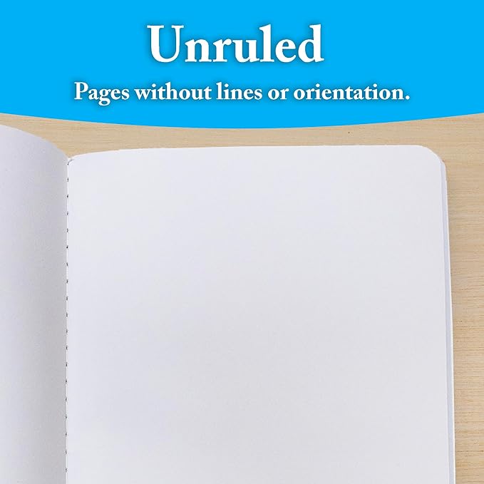 BAZIC Composition Book Blue Marble Unruled Ruled 100 Sheet Notebook, Blank Page Journal Comp Notebooks for School, 48-Pack