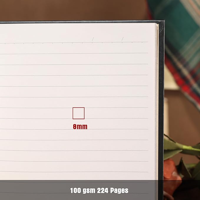 Line Notebooks for Women Men, A5 Aesthetic Hardcover Ruled Diary, 100 GSM Journals for Writing for Work, Note Taking, Office School