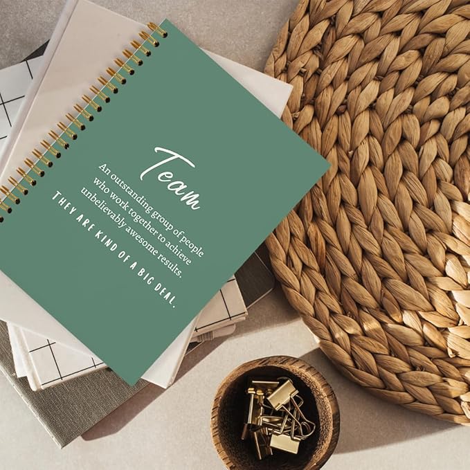 Sage Green Meeting Notebook for Work, Employee Appreciation Gifts, Team Gifts for Employees, Journals for Writing, Thank You Gifts for Women Men Leader Boss Mentor Manager Coworkers, 5.5"x8.3"