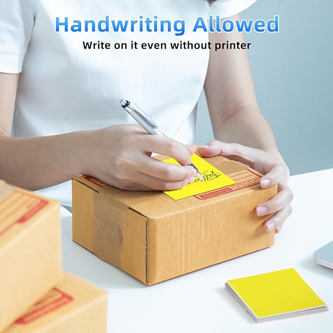 4x6 Thermal Labels, 1 Packs of 500 4x6 Fold Labels Yellow - Compatible with JADENS, ASprink, Phomemo, Rollo, Zebra, Omezizy and Other Thermal Printers