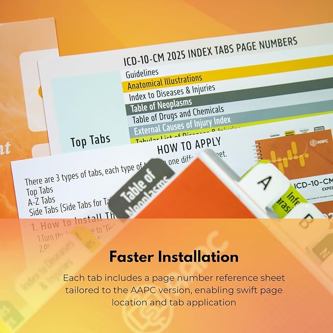 Index Tabs for ICD-10-CM 2025 Expert Codebook - Easy Navigation for Medical Coding Books (for AAPC Version)