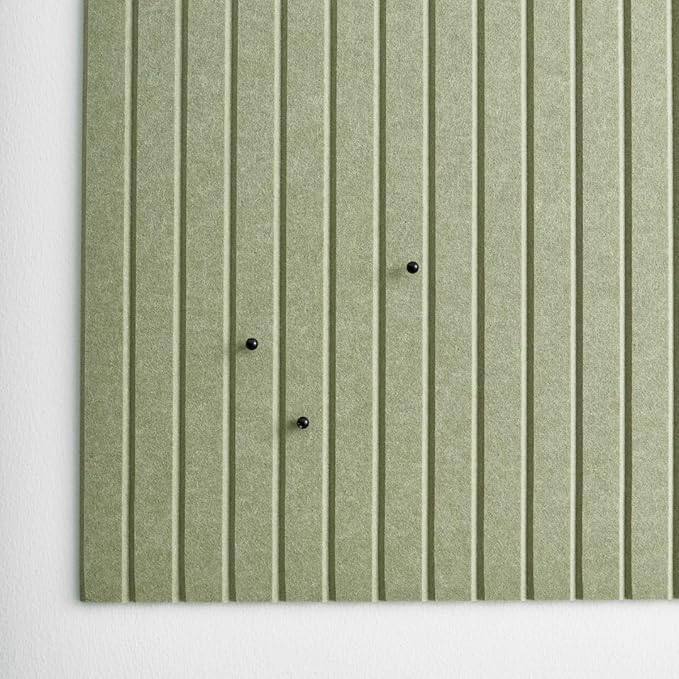 Large Cork Boards for Walls Black Felt Board Alternative - Slat Wall Paneling, Felt Bulletin Board Tiles for Office Decor, Push pin Board Office Wall Organizer -12-Pack (Sage)