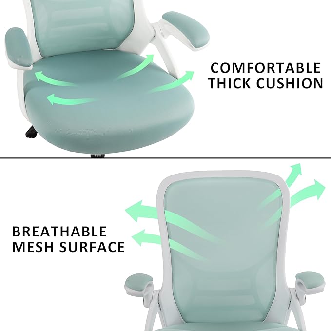 HYLONE Office Chair Ergonomic Desk Chair with Adjustable Armrests, Mesh Executive Chair, Home Office Computer Chairs for Long Hours(Blue)