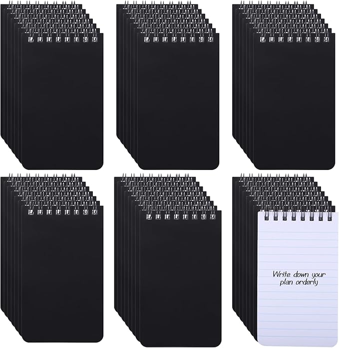 Small Spirals Notepads, 50 Pcs 3 x 5 Inches Mini Notebooks, 60 Sheets Mini Portable Pocket Notebook, Top Bound Notebook Memo Pads for Home Office School