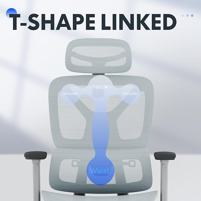 FLEXISPOT ErgoX Premium Ergonomic Office Chair with Footrest- Adjustable 3D Armrests, Dynamic Lumbar Support, Recline & Tilt Function, Mesh Seat, for Home & Office Use,Foam Blue