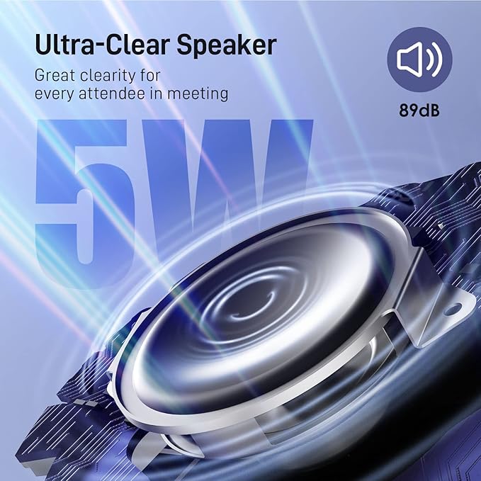 EMEET Conference Speaker and Microphone w/8+1 Mics, 360° Voice Pickup, Noise Reduce, Bluetooth/USB/Dongle Speakerphone for 14 People w/Daisy Chain for 25, Compatible w/Leading Platforms, 2024 Version