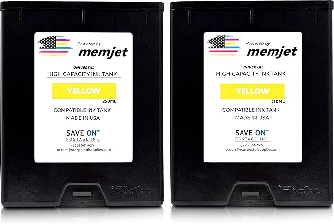Quadient Memjet M5K250-N Compatible High Capacity Yellow Printer Ink Tank (500ml) - Printer Ink Cartridge for Mach Series Quadient & Hasler Printers - Fade-Resistant Replacement Inkjet Printer Ink