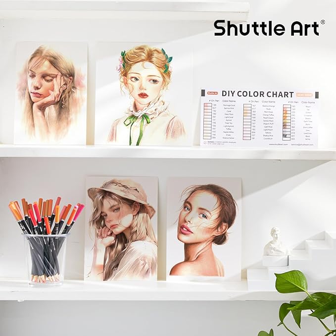 Shuttle Art 36 Skin Tone Colored Pencils, Colored Pencils for Adult Coloring, Soft Core Color Pencil for Adults Kids Artists Beginners Drawing Coloring Sketching