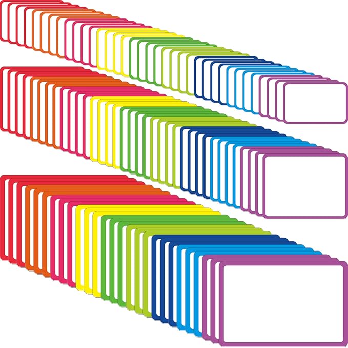 99 Pcs Magnetic Dry Erase Labels Reusable Name Magnets for Classroom Whiteboard 3 Sizes Colored Magnetic Blank Cards for Office Home Kitchen Fridge(Colorful)