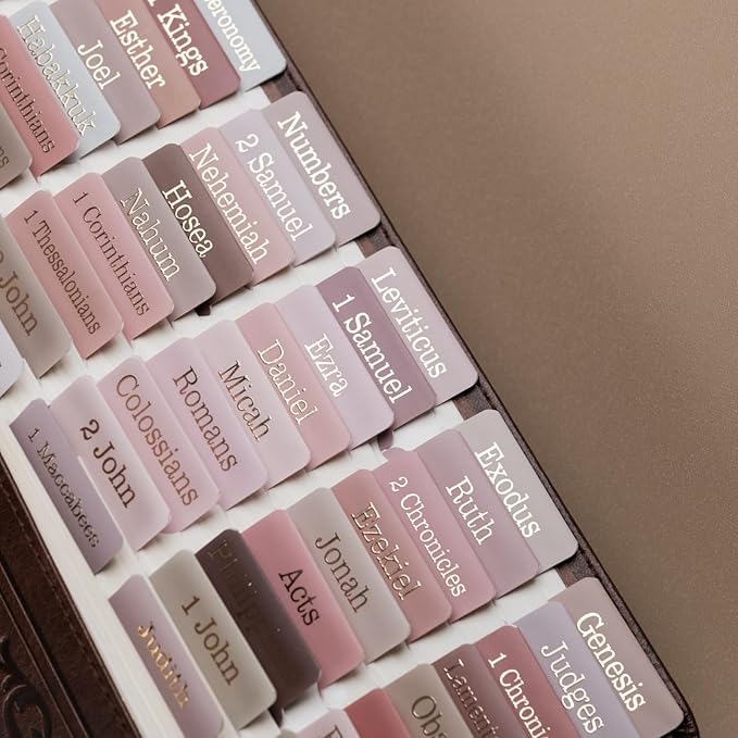 UPAFEXXI-Laminated Bible Tabs with Book Summaries(Gold Foil Embossed Lettering), Bible Tabs for Women and Men, Reposition Large Print Stickers, Easy to Read, 80Chapters Labels for Easy Navigation