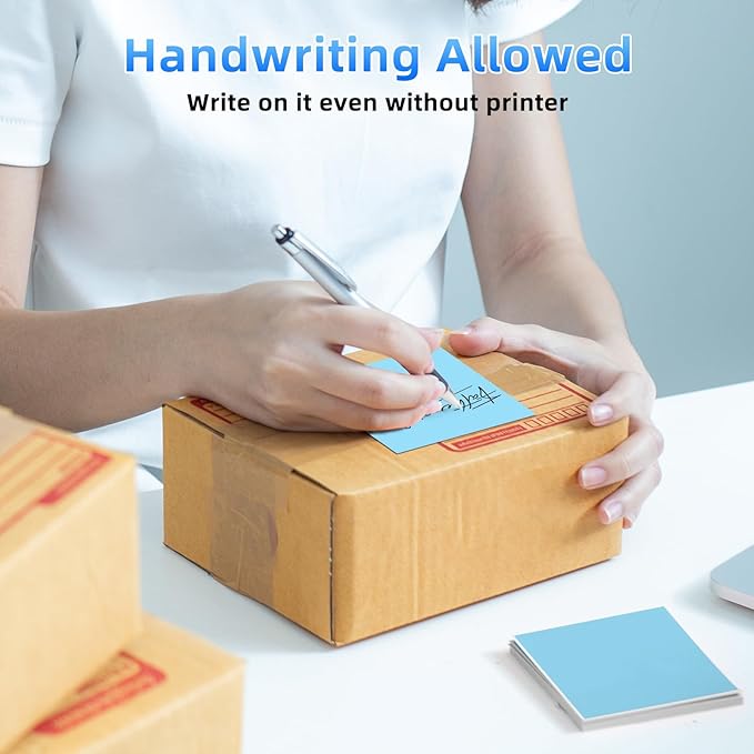 4x6 Thermal Labels, 1 Packs of 500 4x6 Fold Labels Blue - Compatible with JADENS, ASprink, Phomemo, Rollo, Zebra, Omezizy and Other Thermal Printers