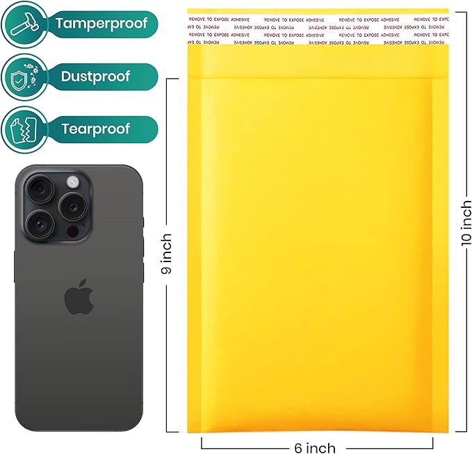 Levex - #0 6" x 10 [50 Pack) Kraft Bubble Mailers, Padded Envelope Mailers, Packing Envelope & Mailing Bags for Shipping