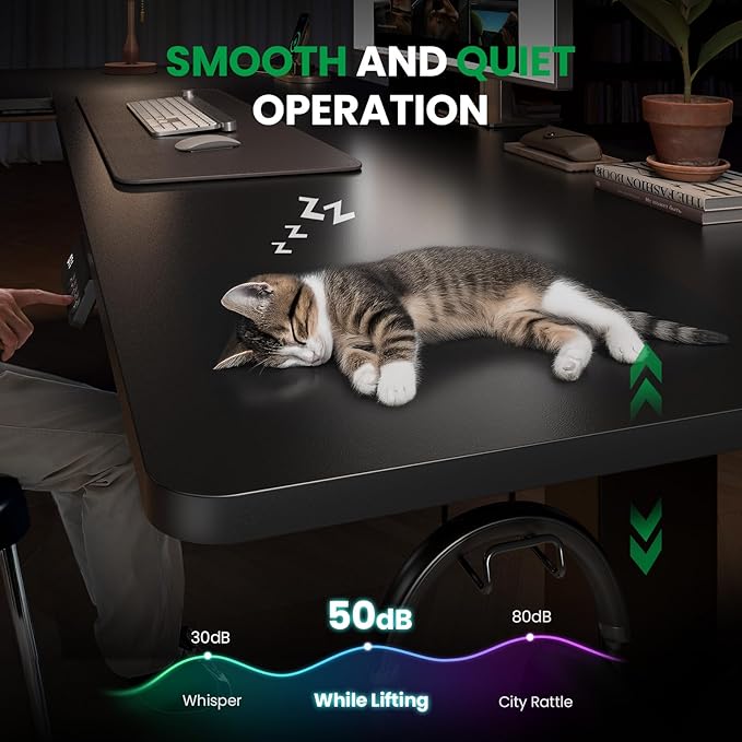 SIAGO L-Shaped Standing Desk - 63 x 55 Inch Adjustable Corner Standing Desk with Charging Station - L Shape Sit Stand Table with Memory Controller, Splice Board for Home Office